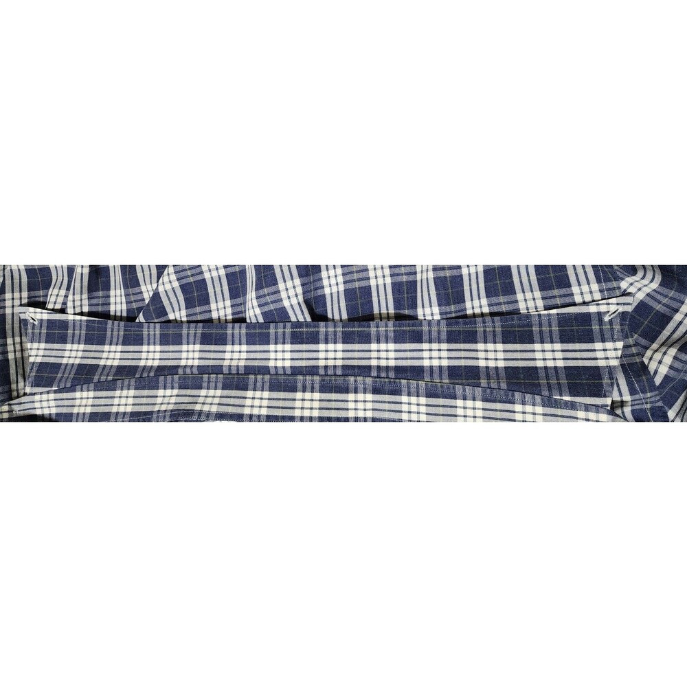 From The House of BOGGI Mens Plaid Long Sleeve Shirt Blue Beige Cotton Sz 41/16 - Picture 11 of 11